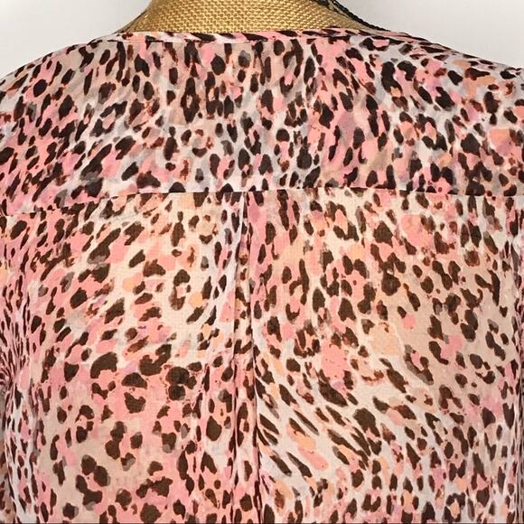 Cabi Size Medium Beguile Semi Sheer Animal Print Tunic-Button Front - Picture 7 of 8